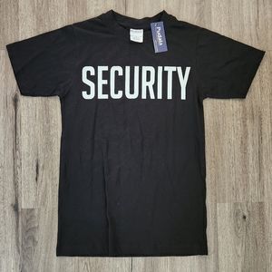 Pudala Uniforms Security Bouncer Short Sleeve T-Shirt Men's Size S Black White